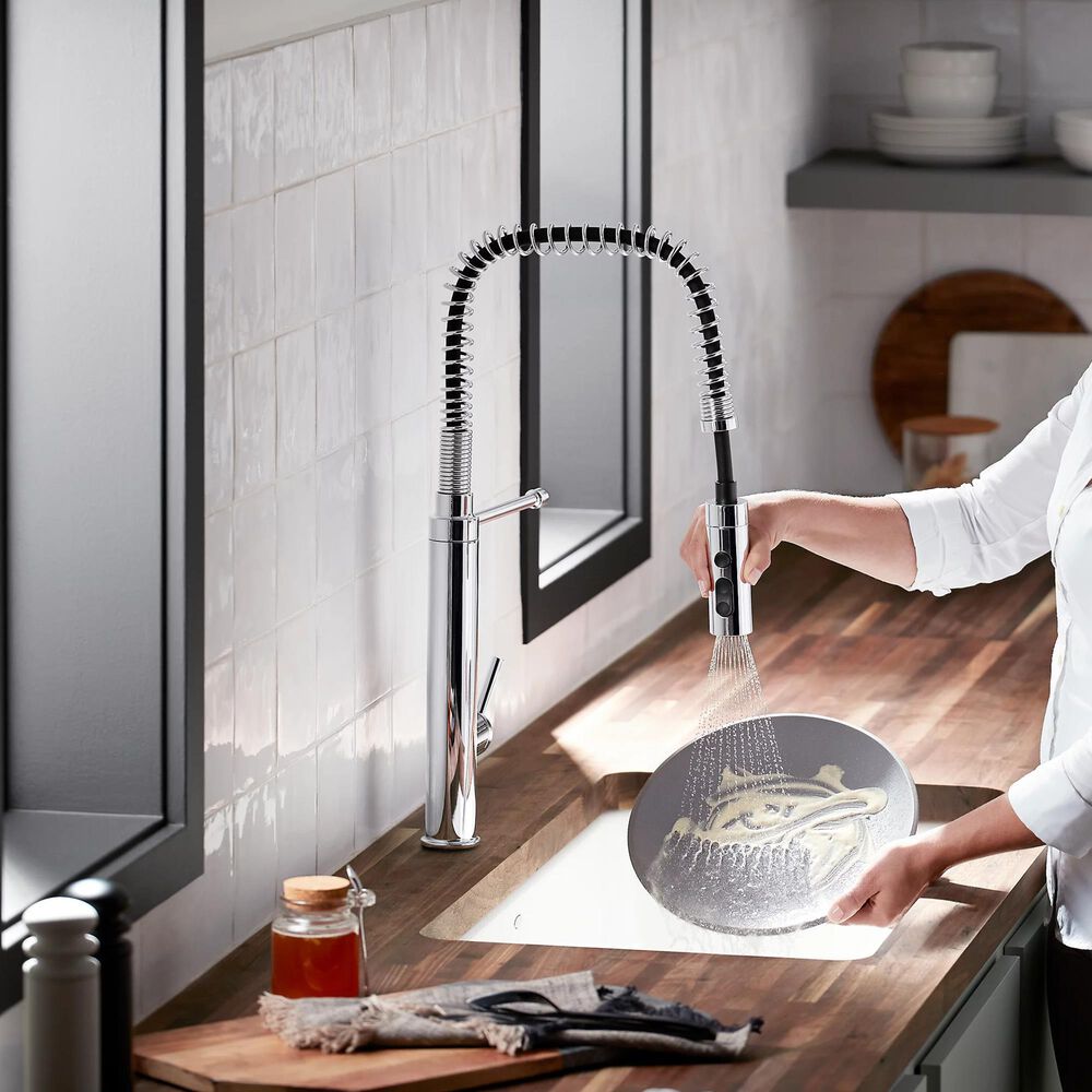 Kohler Purist Semi-Professional Pull-Out Kitchen Sink Faucet in Polished Chrome, , large