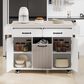 HOMLUX 44" Kitchen Island with Trash Can Storage Cabinet in White, , large
