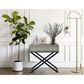 HOMLUX 1-Drawer Nightstand with Cross Base in Gray and Black, , large