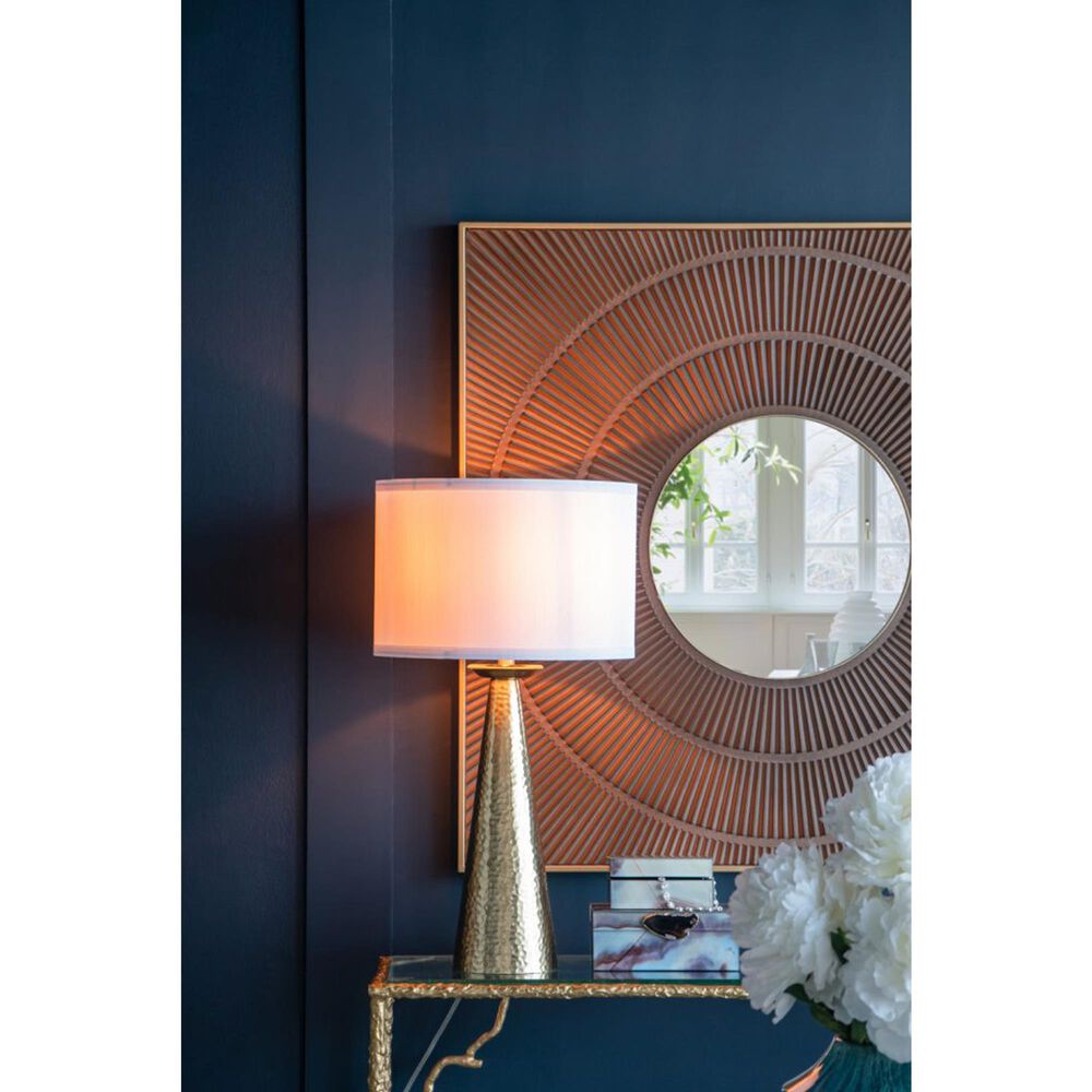 A&amp;B Home Cone Table Lamp with Collapsible Shade in Gold, , large