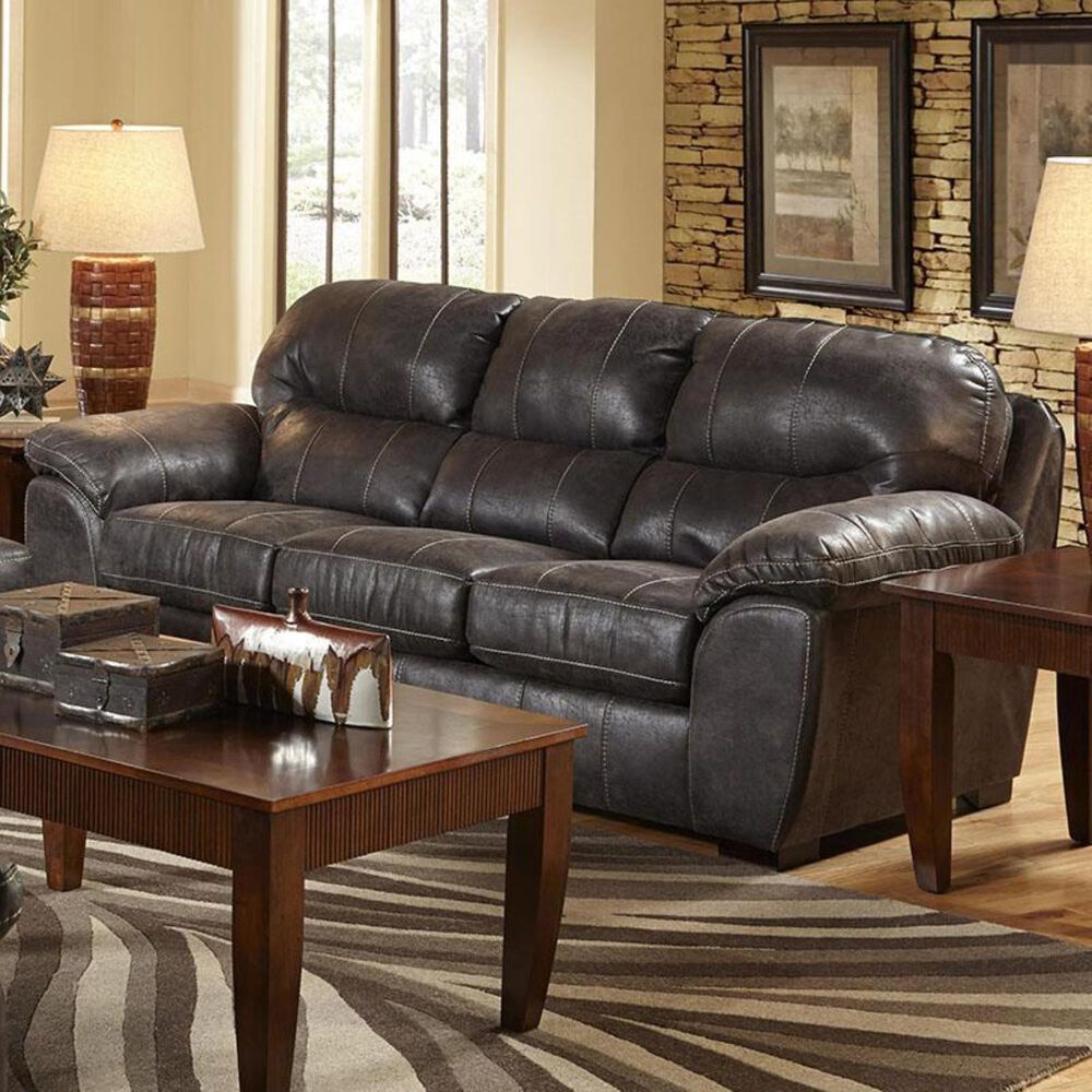 Catnapper Grant Bonded Leather Sofa and Loveseat in Steel, , large
