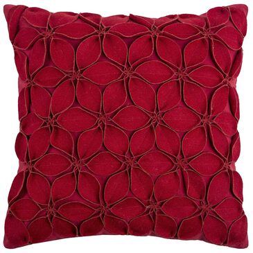 Rizzy Home 18" x 18" Down Pillow in Solid Red Floral, , large