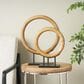 Maple and Jade 2-Piece Circular Ring Geometric Decorative Sculpture Set in Oiled Brown and Black, , large