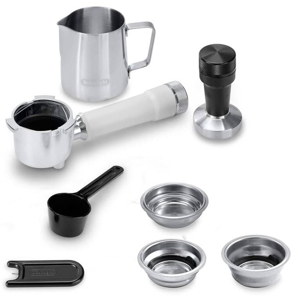 DeLonghi Dedica Duo 35 Oz Espresso Machine with Cold Brew in Vanilla, , large