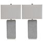 Signature Design by Ashley Sofa in Pewter and a Pair of Lamps Set, , large