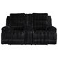 Ashley Rhines Falls Power Reclining Loveseat in Onyx, , large