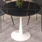 Leisuremod Leisuremod Bristol 35 round dining table White base with Black Sintered stone Top, , large
