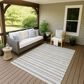 Dalyn Rug Company Soft Essentials Striped Silver 10" x 14" Indoor/Outdoor Area Rug, , large