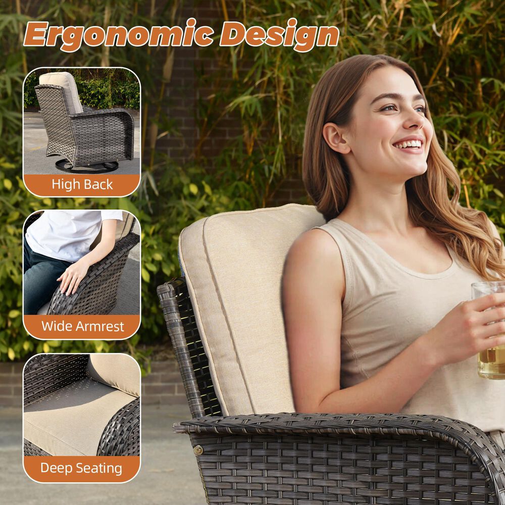 HOMLUX 7-Piece Patio Conversation Set in Beige, , large