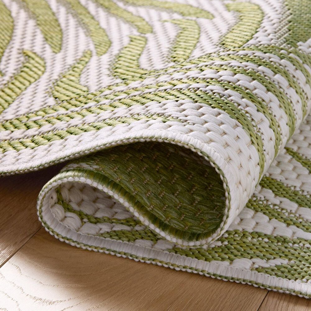 Loloi Easton Ivory and Green 2&#39;3&quot; x 3&#39;9&quot; Indoor/Outdoor Area Rug, , large