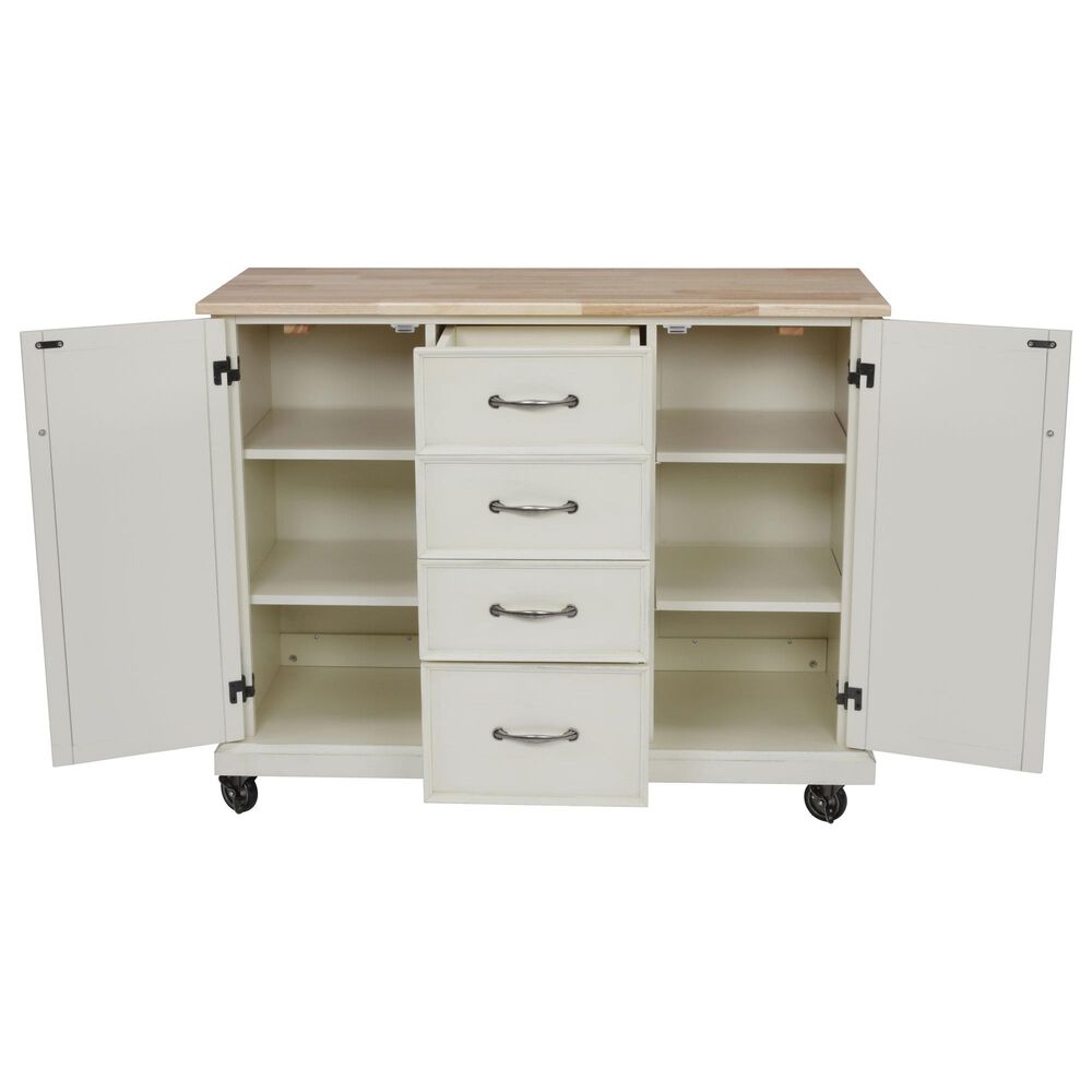 Homestyles Seaside Lodge Kitchen Cart in White, , large