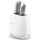 SMEG 50s Retro Style 6-Piece Knife Block Set in White, , large