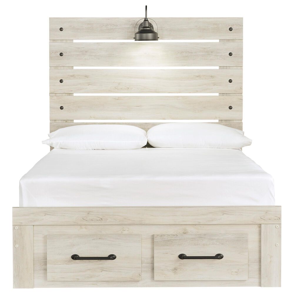 Ashley Cambeck Full Panel Bed with 2 Storage Drawers in Whitewash, , large