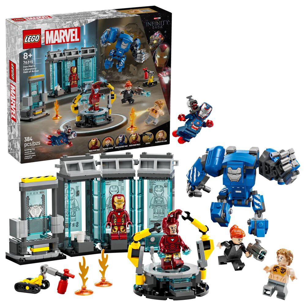 LEGO Marvel Iron Man"s Laboratory Hall of Armor Building Set, , large