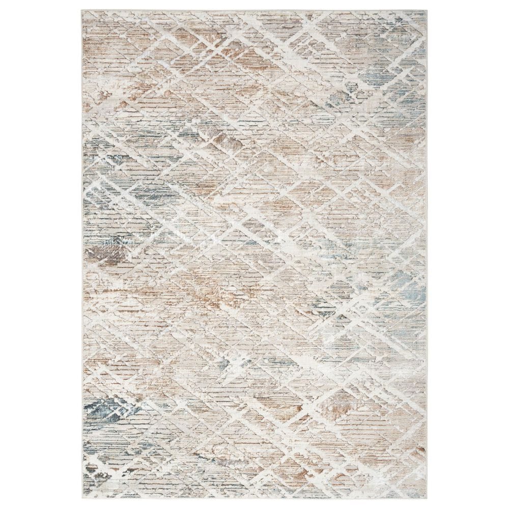 Nourison Glitz GLZ11 Grey and Multicolor 5"3" x 7"3" Area Rug, , large