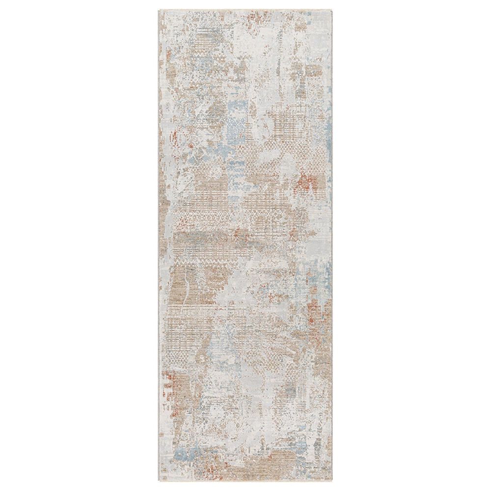 Surya Brunswick 2"7" x 7"3" Blue, Taupe, Cream, Seafoam, Olive and Tan Runner, , large