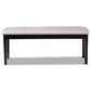 Baxton Studio Teresa Dining Bench with Grey Cushion in Dark Brown, , large