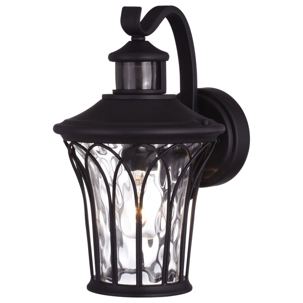 Vaxcel Abigail 1-Light Outdoor Motion Sensor Wall Sconce in Textured Black, , large