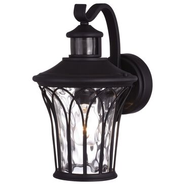Vaxcel Abigail 1-Light Outdoor Motion Sensor Wall Sconce in Textured Black, , large