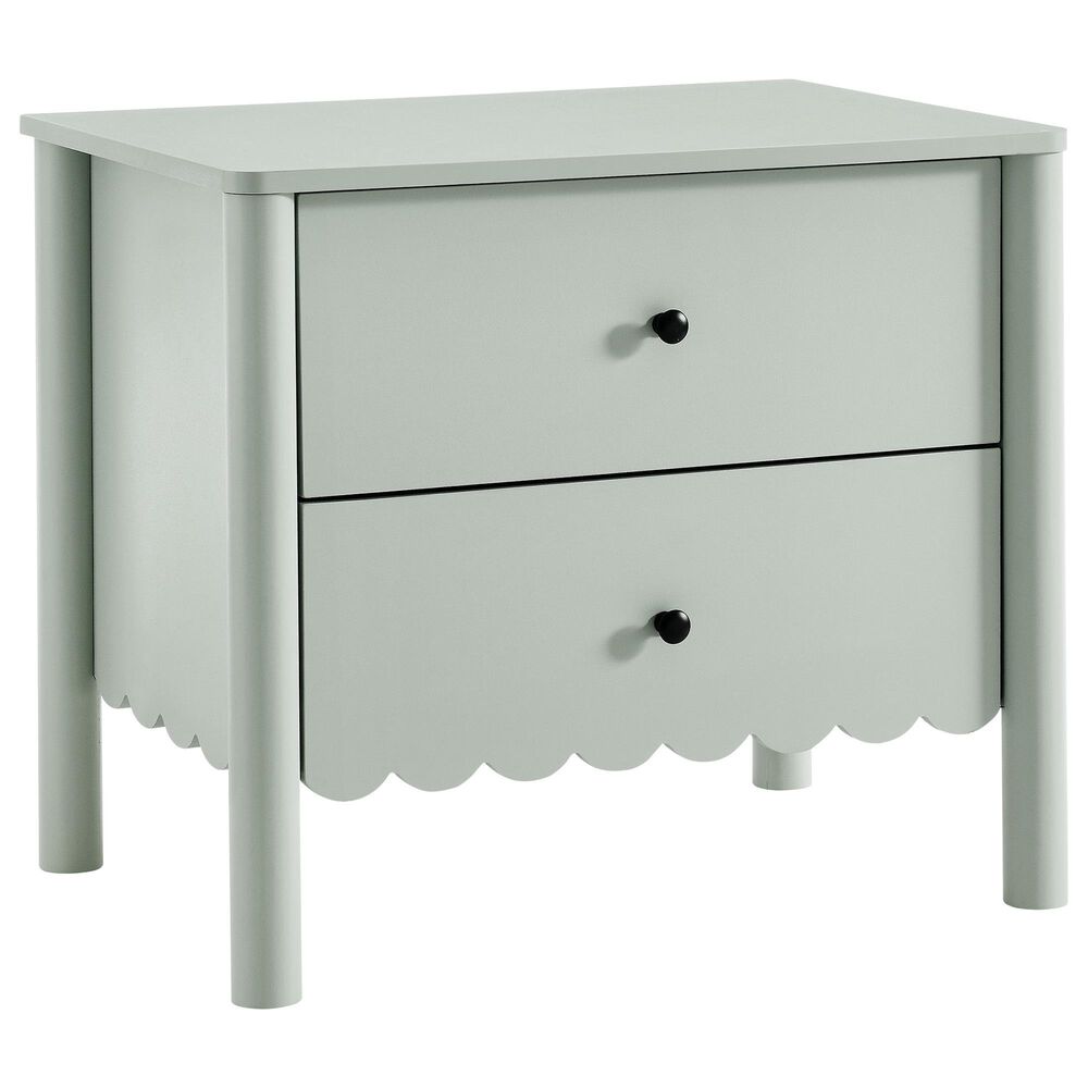 Modway Emmeline Scalloped 2 Drawer Nightstand in Sage, , large