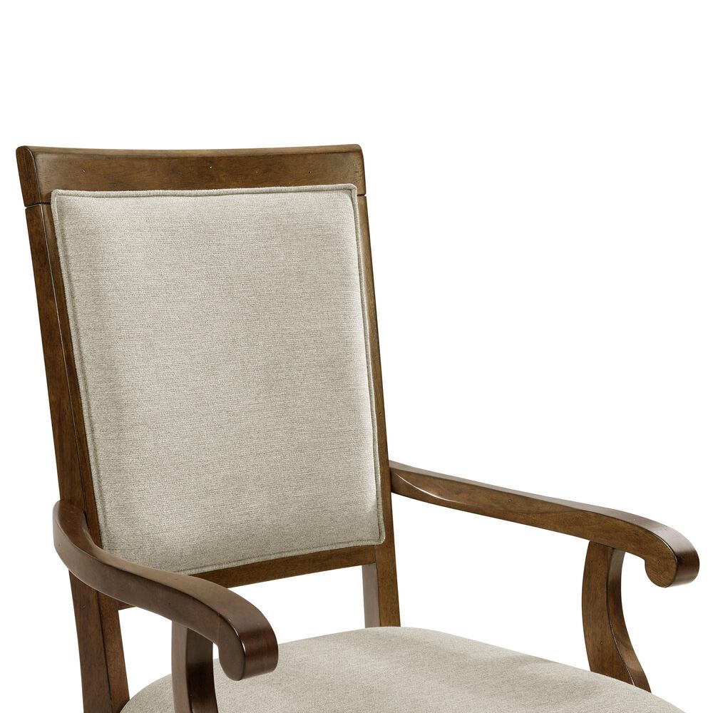 Mayberry Hill Phillipe Dining Arm Chair in Cherry Brown Finish, , large