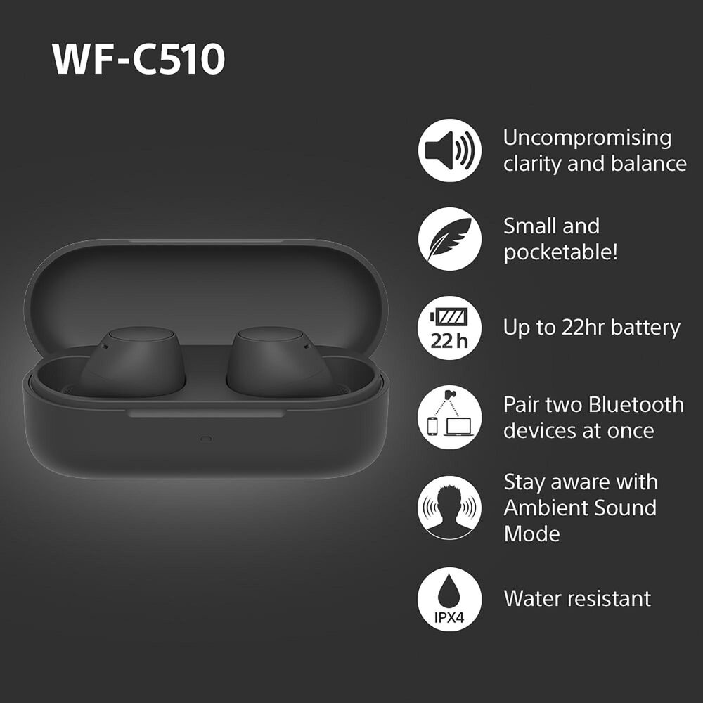 Sony Truly Wireless Earbuds in Black, , large