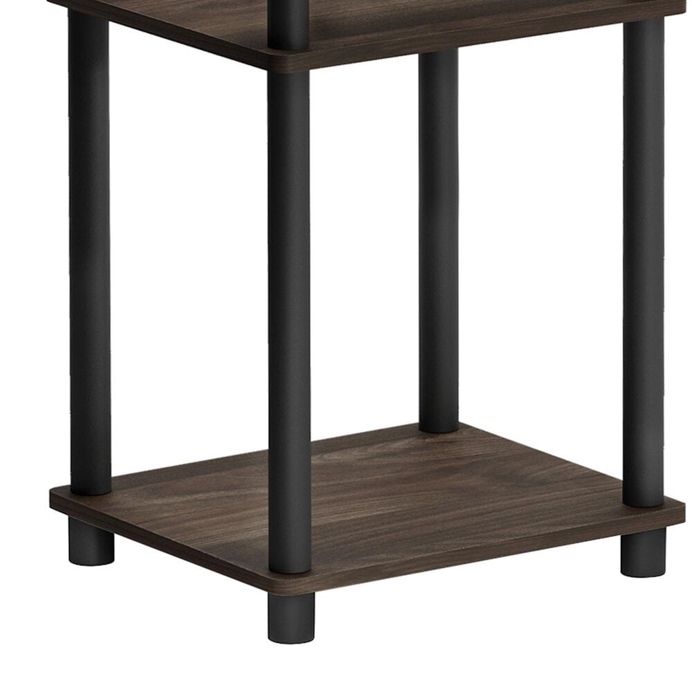 HOMLUX 3-Tier Turn-N-Tube End Table in Columbia Walnut and Black (Set of 2), , large