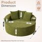 HOMLUX 59" Plush Corduroy Round Chair in Green, , large