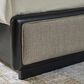 Millenium Rowanbeck King Upholstered Panel Bed in Black Finish, , large