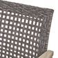 Hearth and Haven Hampton Outdoor Wicker Loveseat with Wooden Frame in Grey, , large