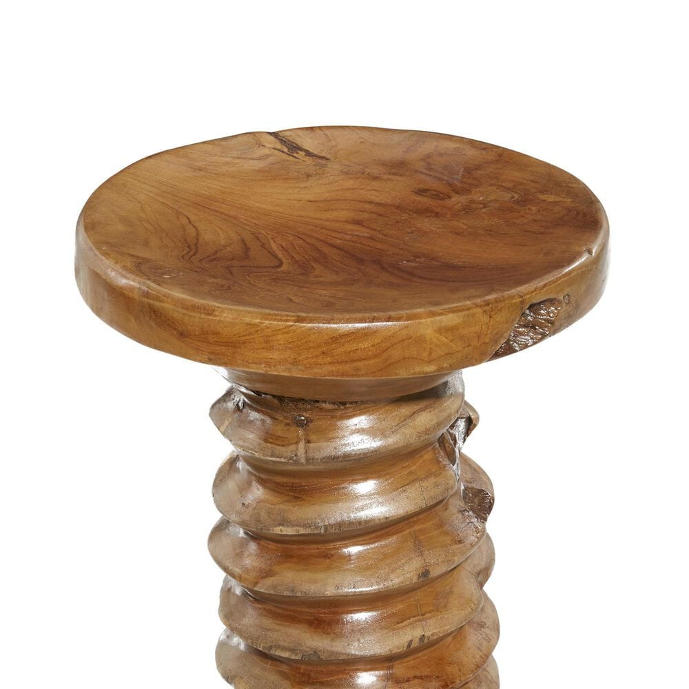 Maple and Jade Handmade Live Edge Accent End Table in Brown, , large