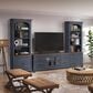 Legends Furniture Americana 84" TV Stand in Corduroy Blue and Brown, , large
