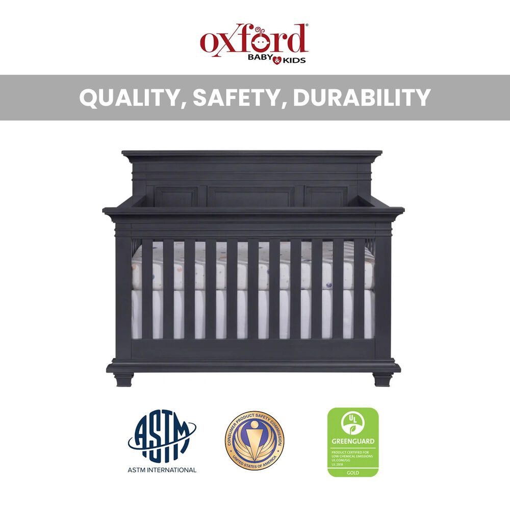 Oxford Baby Weston 4-In-1 Convertible Crib in Midnight Slate, , large