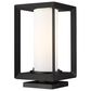 Golden Lighting Smyth 1-Light Outdoor Pier Mount with Opal Glass Shade in Natural Black, , large