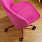 Linon Home Decor Adalynn Swivel Desk Chair with Hot Pink Cushion in Pink, , large