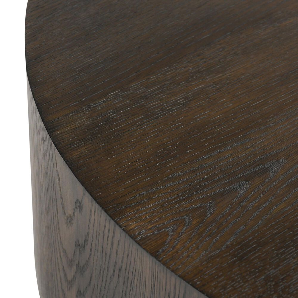 Classic Home Runa Round Coffee Table in Coffee Brown, , large