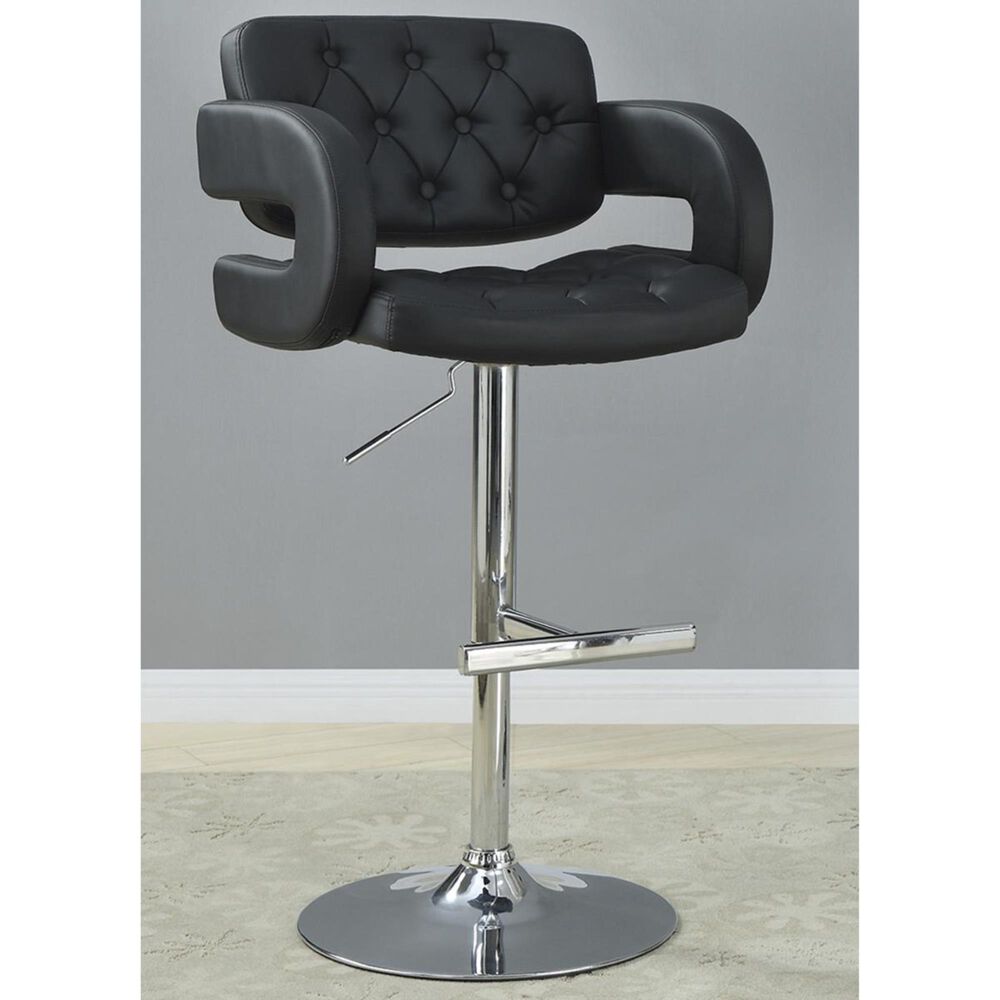 Pacific Landing Adjustable Barstool in Chrome and Black, , large