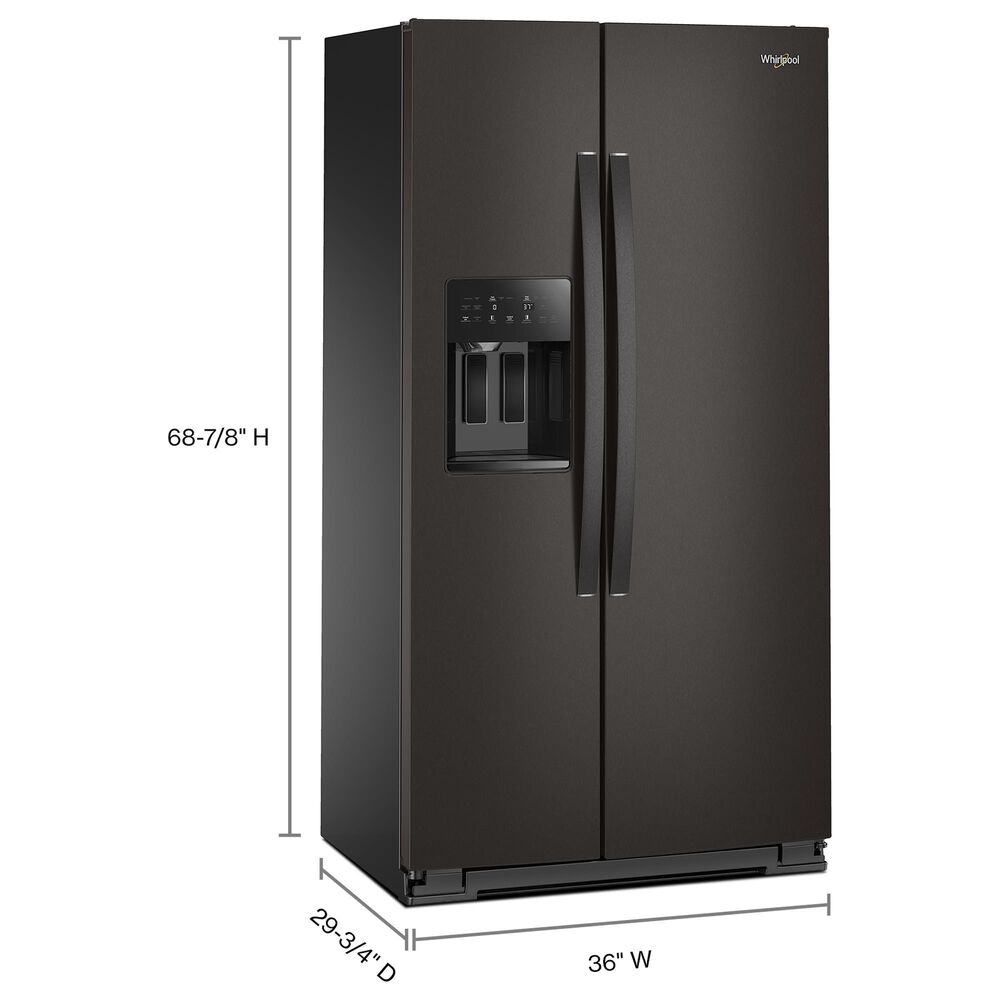 Whirlpool 20.85 Cu. Ft. Counter Depth Freestanding Side by Side Refrigerator in Black Stainless, , large