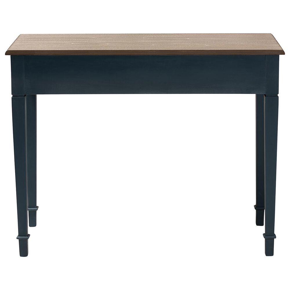 Baxton Studio Dauphine Writing Desk in Blue and Oak, , large