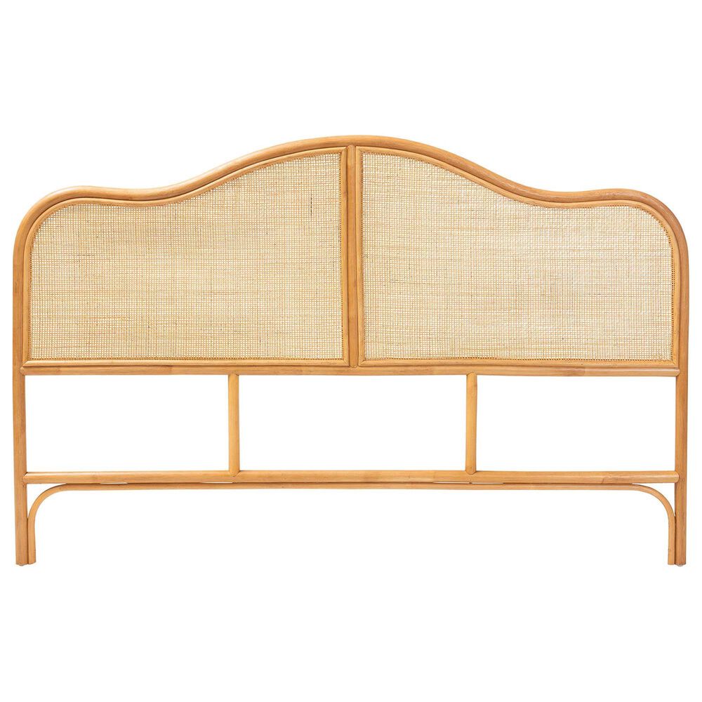 Baxton Studio Adelita Queen Arched Panel Headboard in Light Honey, , large