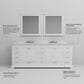 Lexora Home Dukes 84" Double Bathroom Vanity in White with 2 cm White Carrara Marble Top and Rectangular Sinks, , large