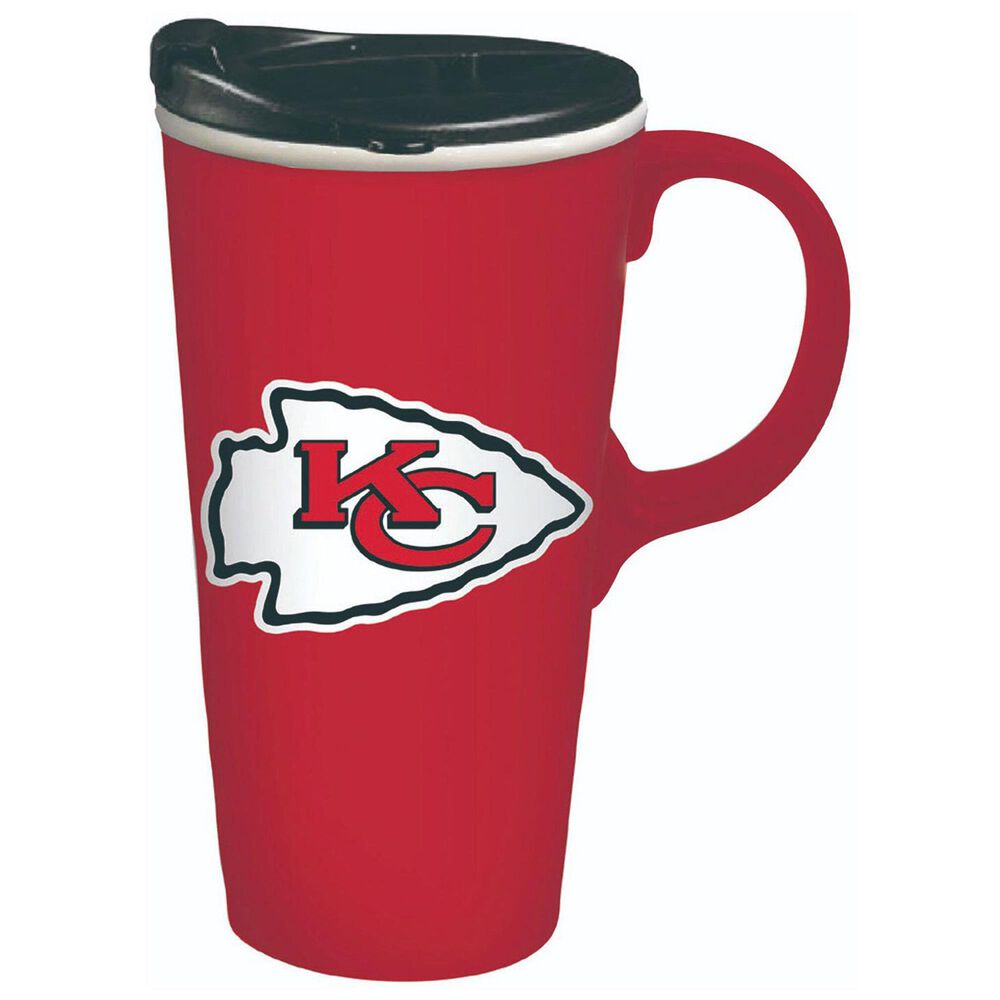 Cypress 17 Oz Travel Latte Mug with Gift Box in Red and White, , large