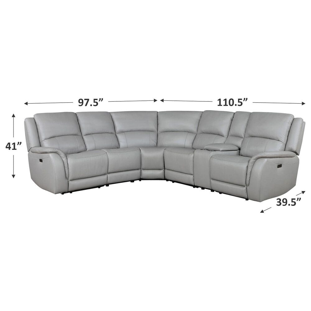 Crystal City Alexandria 6-Piece Power Reclining Sectional in Stone, , large