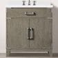 Lexora Home Laurel 30" Single Bathroom Vanity in Grey Oak with White Quartz Top and Rectangular Sink, , large