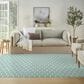 Nourison Twist Reversible 6" x 9" Aqua Indoor/Outdoor Area Rug, , large