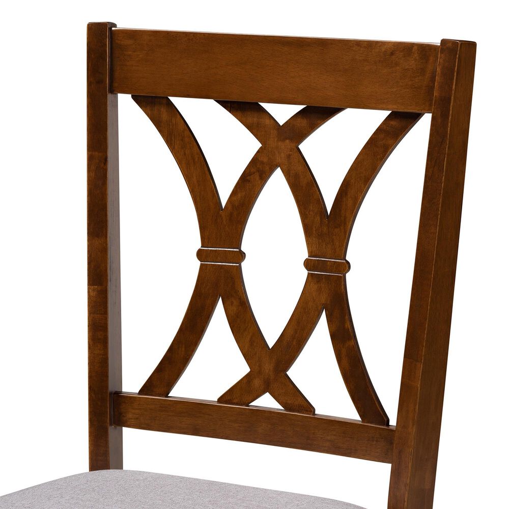 Baxton Studio Augustine Side Chair in Walnut Brown (Set of 4), , large
