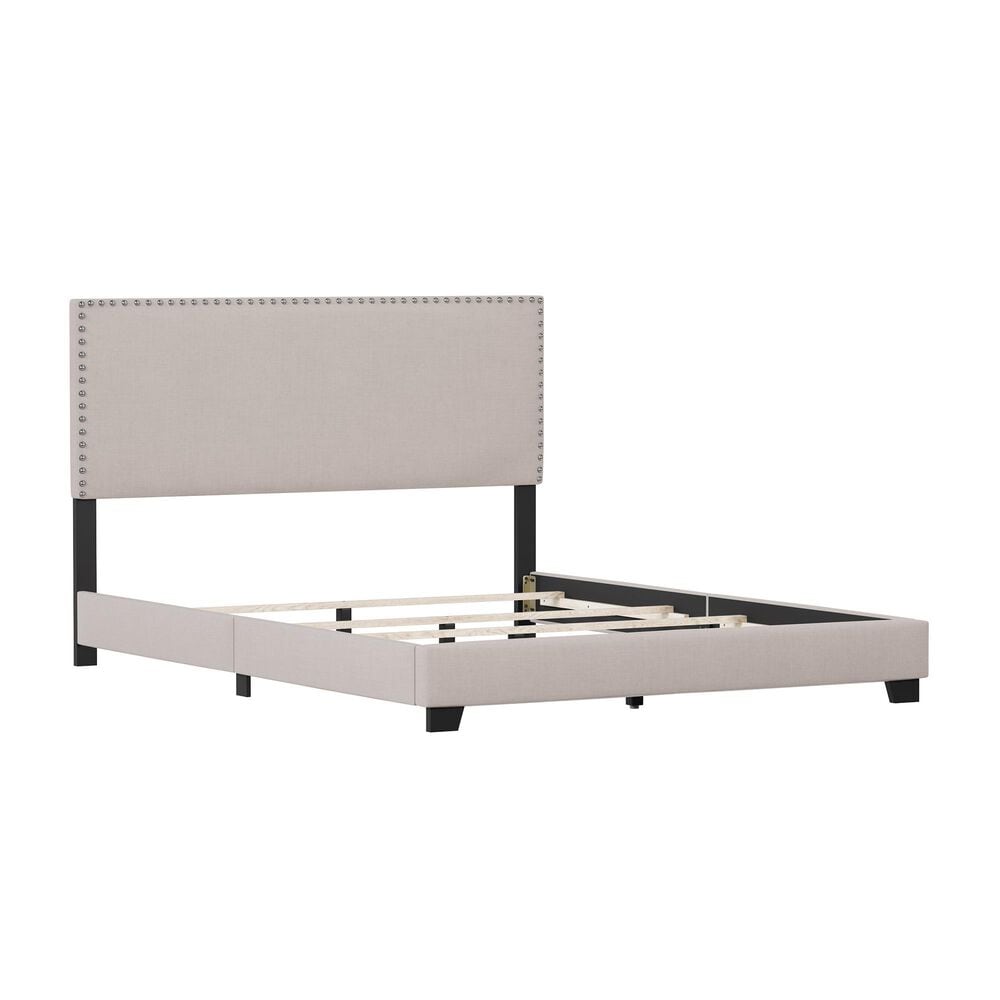 Richlands Furniture Willow Queen Upholstered Panel Bed in Gray Fog, , large