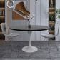 Leisuremod LeisureMod Verve Collection 48 Round Dining Table, White Base with Black MDF Top, , large