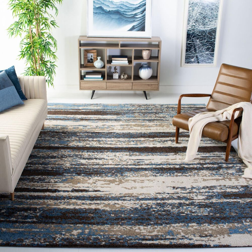 Safavieh Retro RET2138-1165 10&#39; x 14&#39; Cream and Blue Area Rug, , large