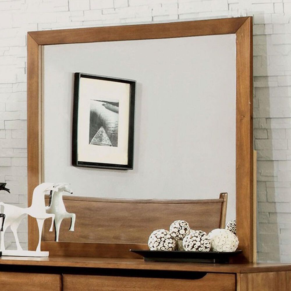 Furniture of America Lennart 6-Drawer Dresser and Mirror in Oak, , large